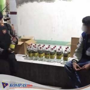 Puluhan Botol Miras disita Sat Samapta dari beberapa tempat hiburan di wilayah Polres Kediri Kota