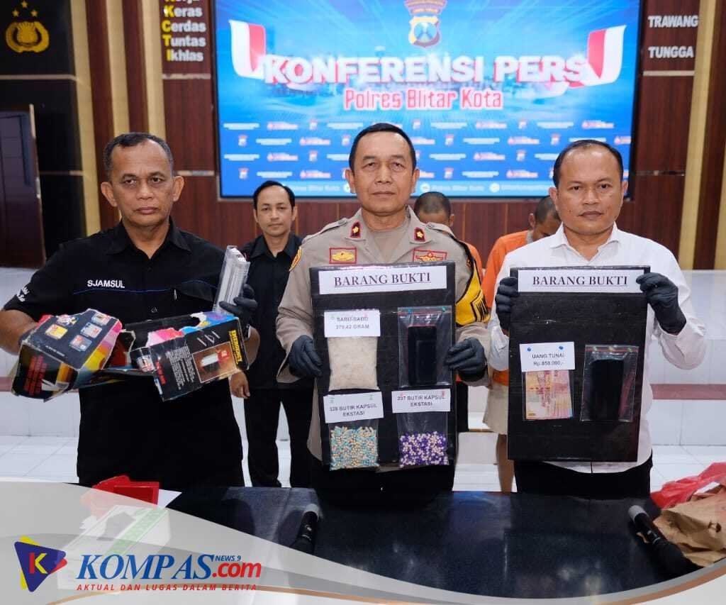 Polres Blitar Kota Berhasil Ungkap Kasus Peredaran Sabu dan Ekstasi Senilai 1,5 M