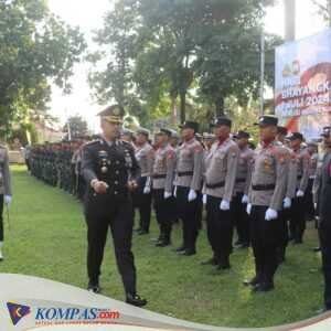 Polres Kediri Kota Gelar Upacara Hari Bhayangkara Ke-78 Di Balai Kota Kediri