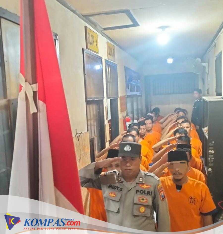 Momentum Hari Kemerdekaan RI ke-79 Tahanan Polresta Banyuwangi Peringati Detik- Detik Proklamasi dengan Khidmat