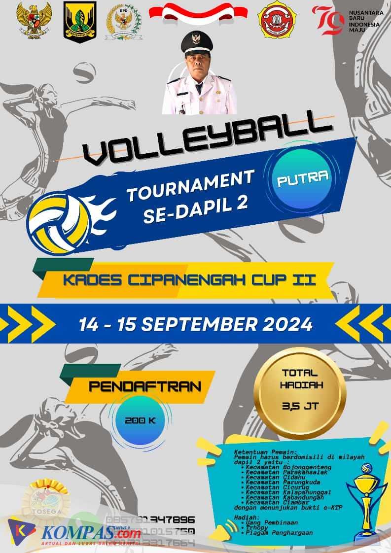 Segera!!!Turnamen Volly Kades Cipanengah Cup, Se-DAPIL II Kab.Sukabumi, Total Hadiah 3,5 Juta