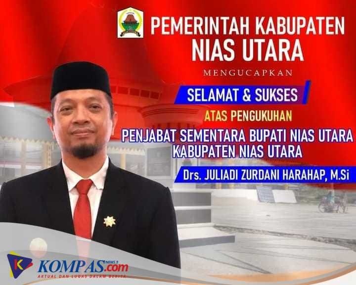 Drs.Juliadi Zurdani Harahap, M.Si Kepala Biro Kesejahteraan Sekda Provinsi Sumut Di Lantik Sebagai Pjs Bupati Nias Utara