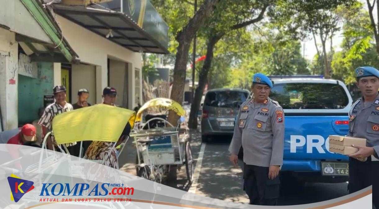 Polisi Peduli : Patroli Dialogis Polresta Banyuwangi Sambil Berbagi Nasi Untuk Abang Becak