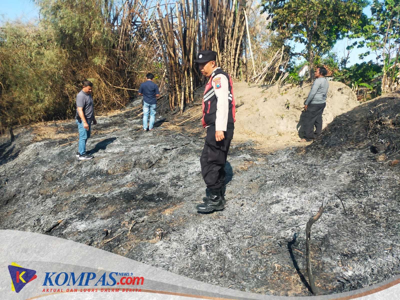 Api Lahap 65 Lahan Bambu di Desa Tempel, Polsek Krian Bergerak Cepat