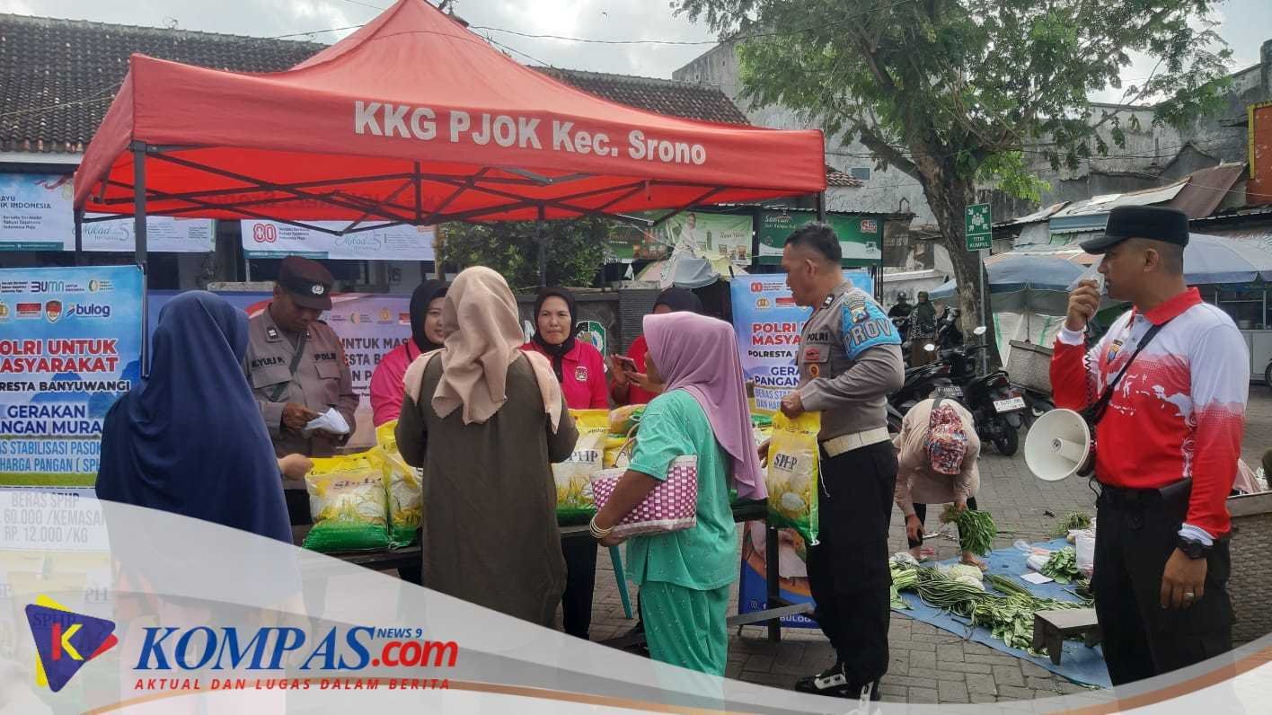 Kolaborasi Polisi dan Bulog Gelontorkan 108 Ton Beras Murah di Banyuwangi