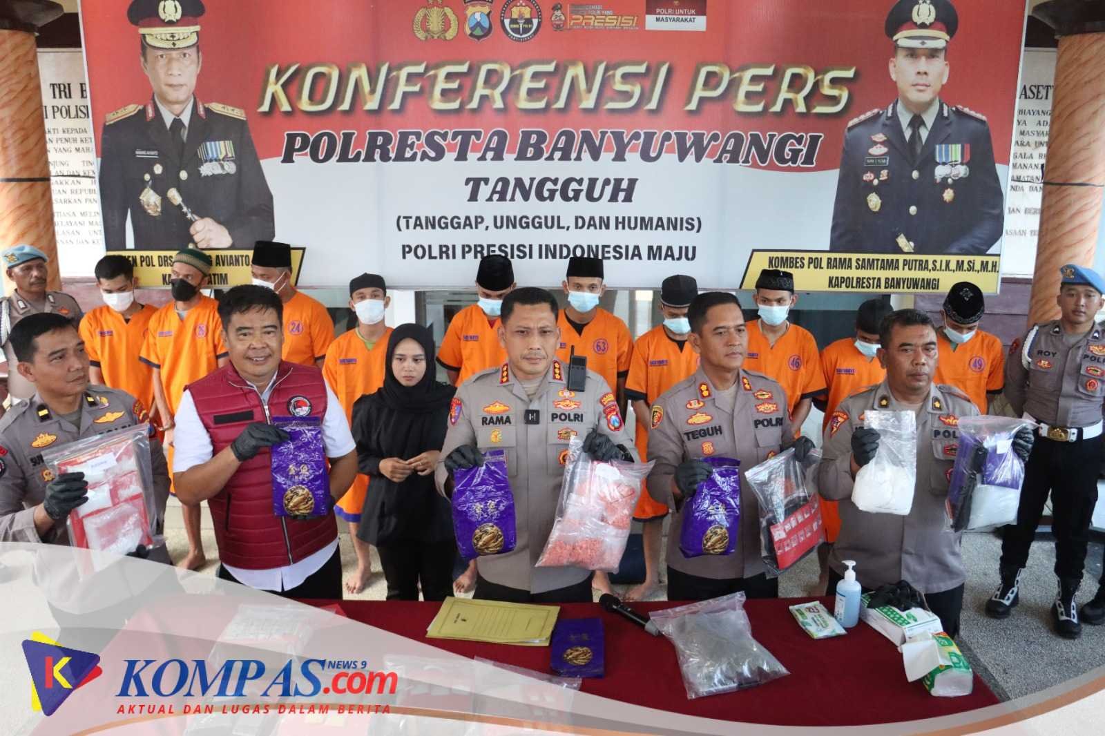 Polresta Banyuwangi Berhasil Ungkap Narkoba Selama Agustus 2025 Amankan 10 Tersangka Sita 4,4Kg Sabu dan Ribuan Butir Okerbaya