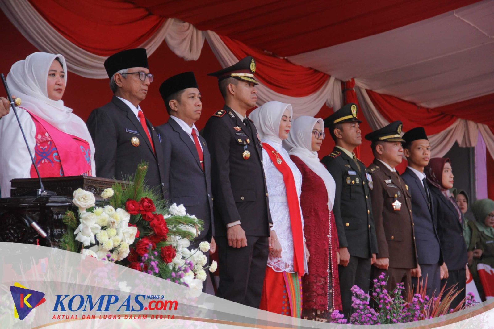 Merah Putih Diturunkan dengan Gagah, Penutupan Peringatan HUT RI ke-80 Kota Kediri Berlangsung Khidmat