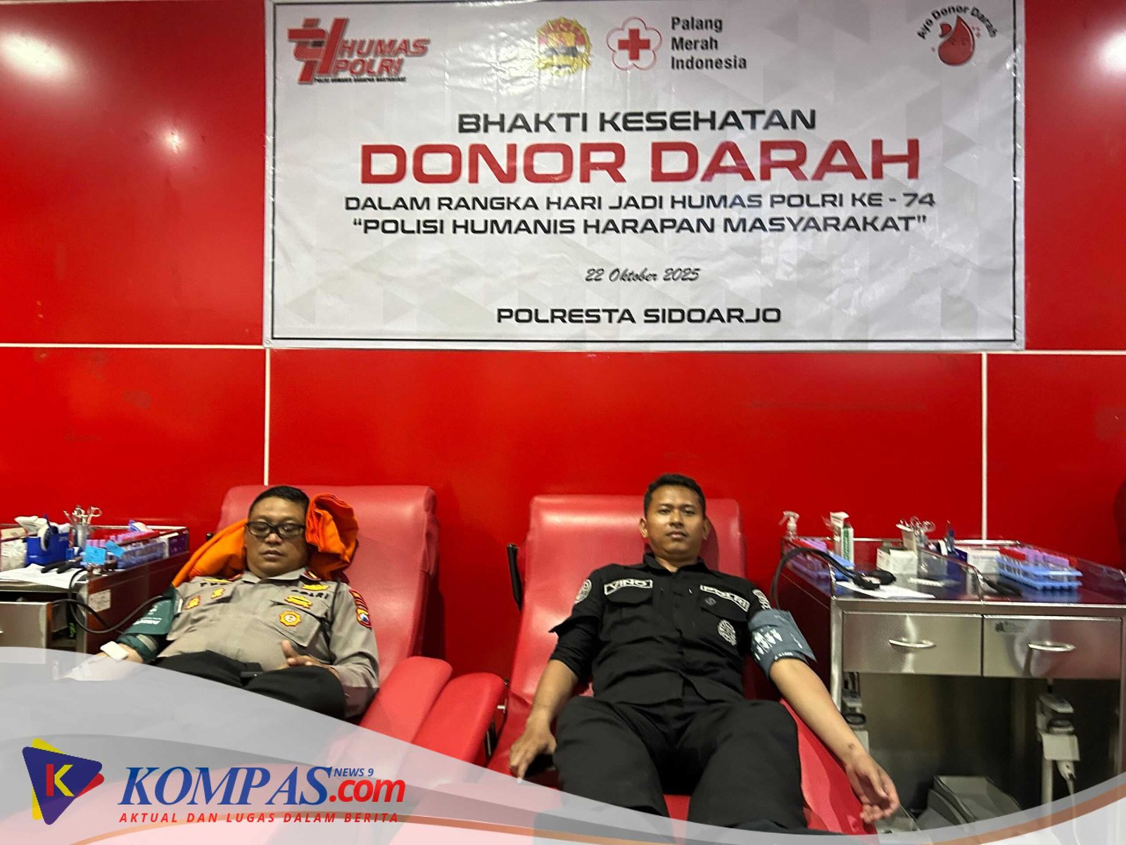 Polresta Sidoarjo Adakan Donor Darah Peringati 74 Tahun Humas Polri