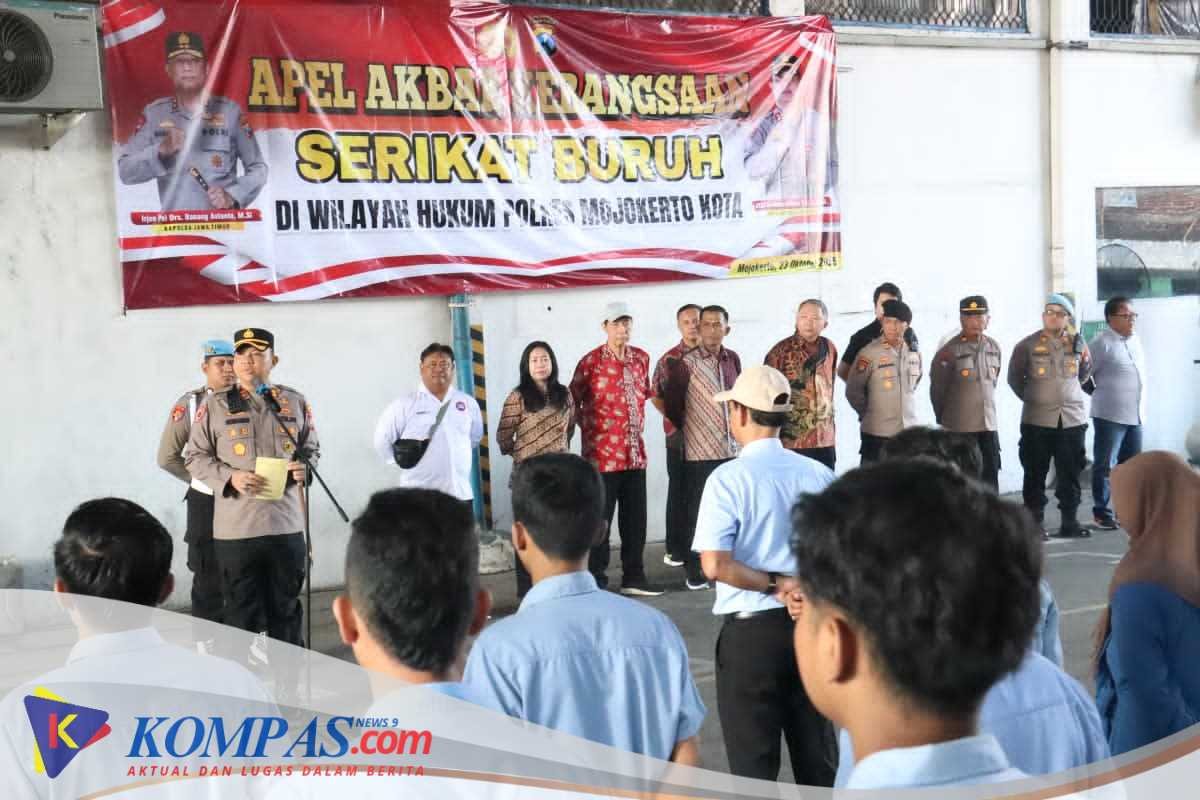 Apel Akbar Kebangsaan Buruh, Polres Mojokerto Kota Gandeng Serikat Pekerja