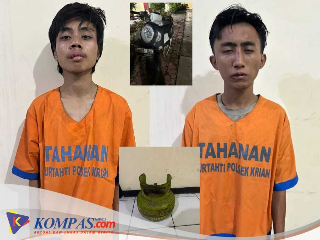 POLSEK KRIAN UNGKAP KASUS PENCURIAN TABUNG GAS ELPIJI, DUA PEMUDA DITANGKAP
