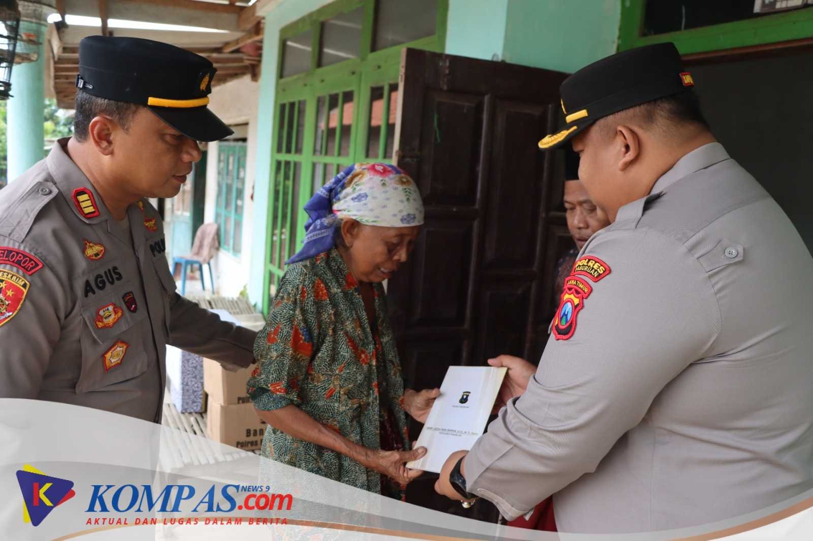 Kapolres Pasuruan Salurkan Bantuan Sosial untuk Warga Terdampak Puting Beliung di Kejayan