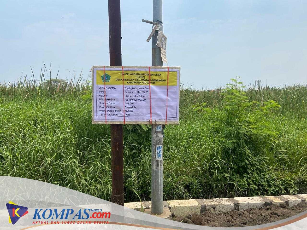 Pemdes Ketajen Pasang Banner Prasasti Proyek Swakelola Pavingisasi Senilai Rp 150 Juta, Pengerjaan 45 Hari ke Depan