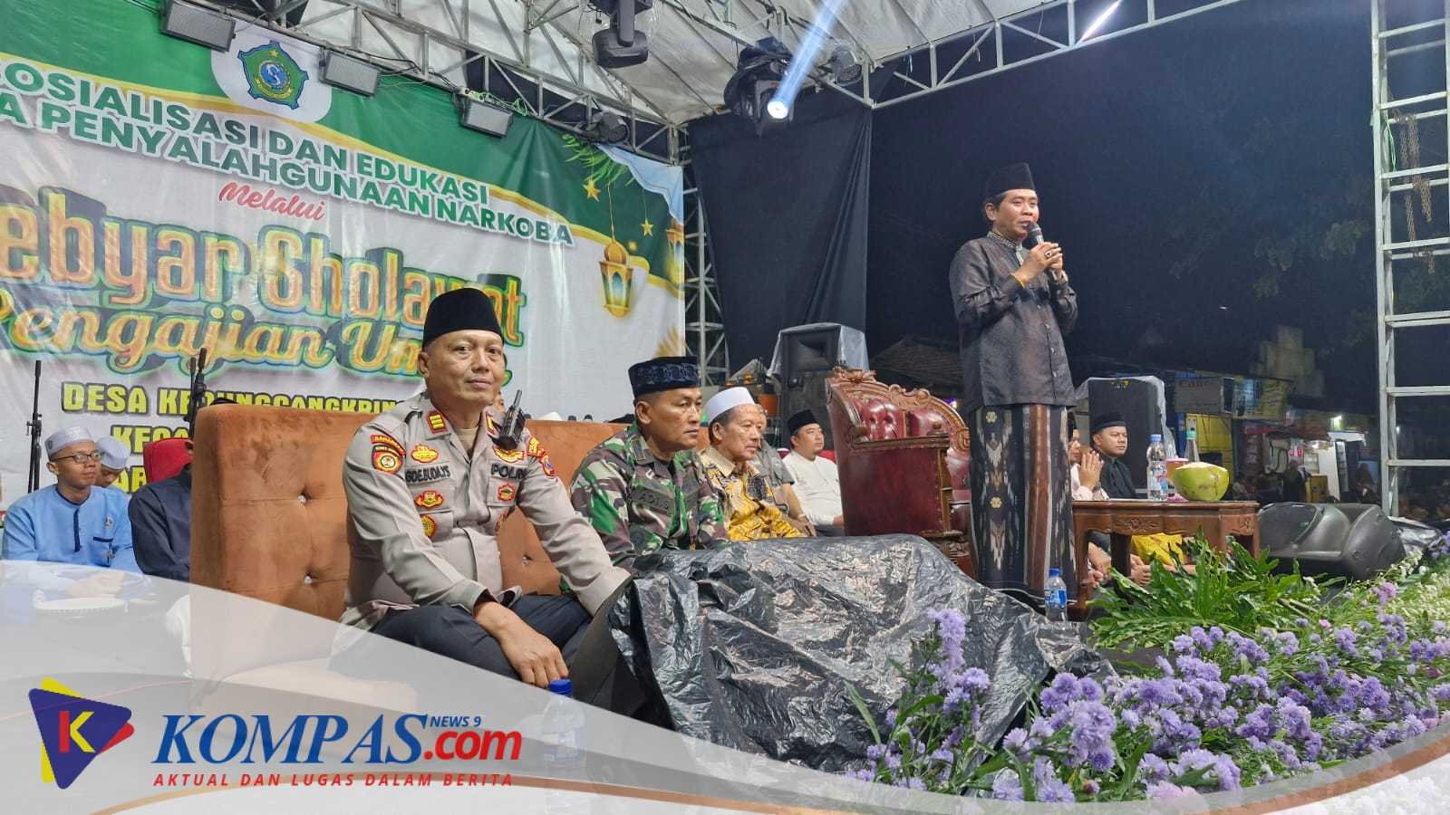 Forkopimka Jabon Hadiri Gebyar Pengajian Umum di Desa Kedung Cangkring Bersama KH Anwar Zahid, Sekaligus Sosialisasi Bahaya Narkoba