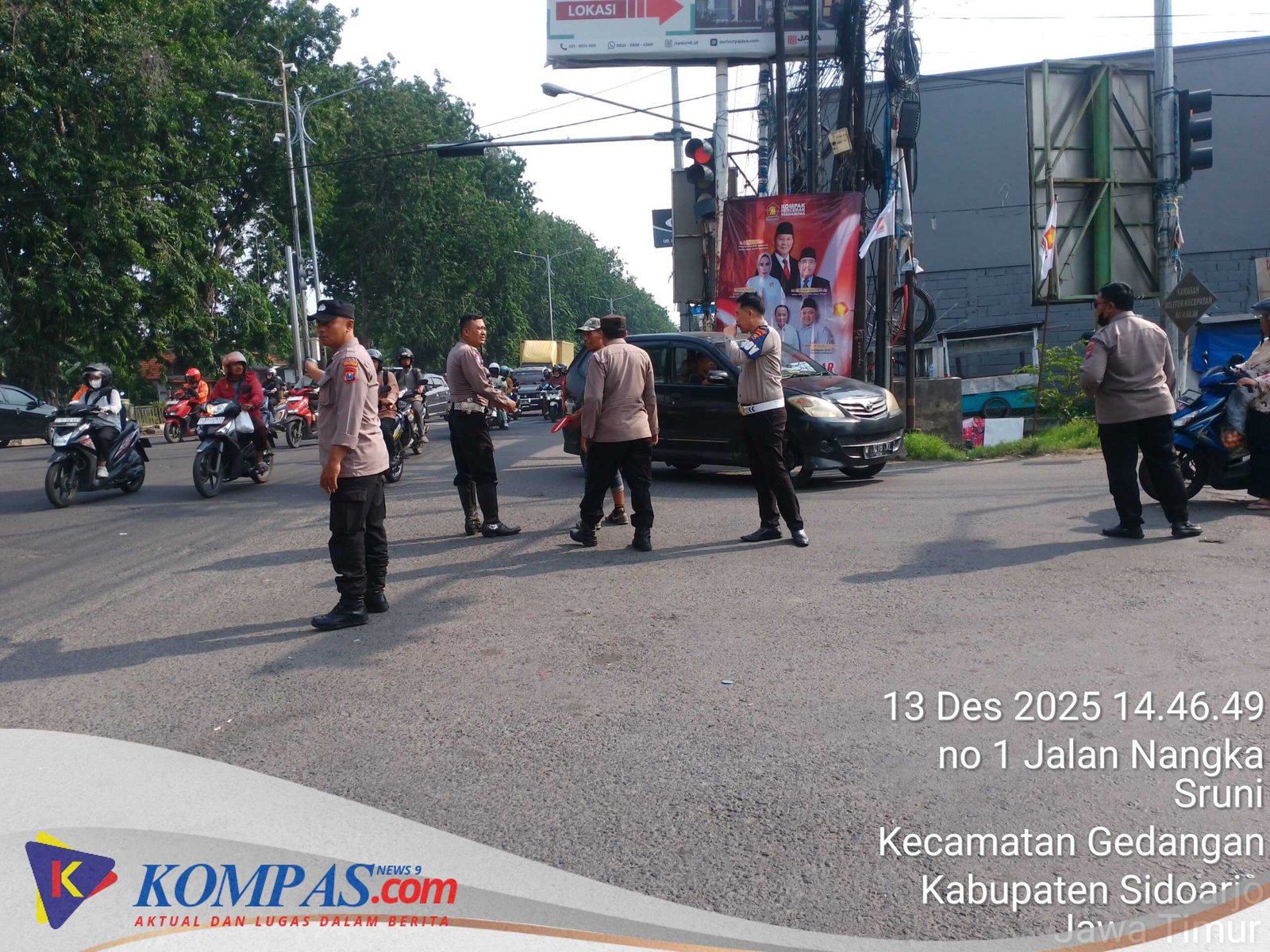 Pengecekan Dugaan Dumas di Simpang Enam Sruni, Enam Personel Polsek Gedangan Turun ke Lokasi