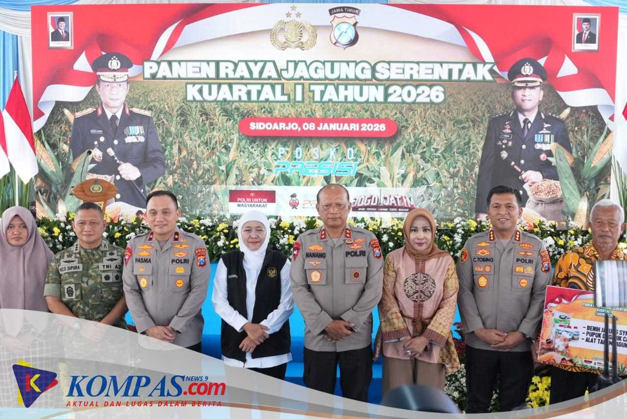 Polda Jatim Gelar Panen Raya Jagung Kuartal I 2026 di Sidoarjo