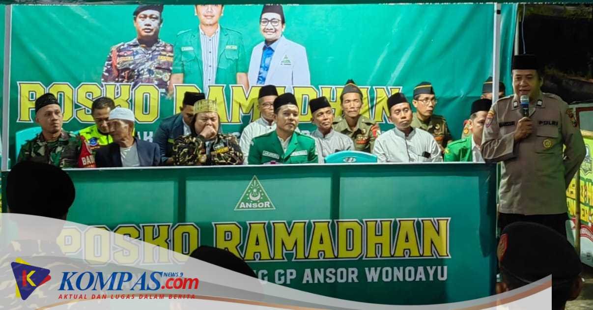 Kapolsek Wonoayu Hadiri Pembukaan Posko Keamanan Di Bulan Ramadhan Bersama ketuaAnsor 