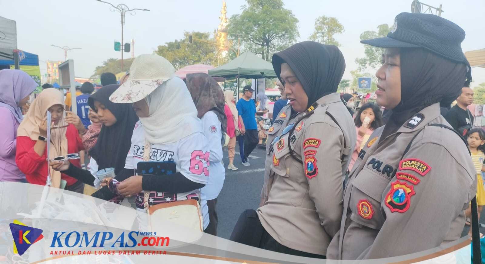 Polwan Polresta Sidoarjo Humanis dalam Pengamanan Car Free Day Alun-alun