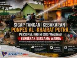 Sigap Tangani Kebakaran Ponpes Al-Khairaat Putra, Personel Kodim 0910/Malinau Bergerak Bersama Warga